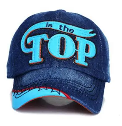 blue top Бейсбольная кепка для мальчиков, 8 цветов, летняя Детская кепка, детская бейсболка с буквенным принтом, джинсовая кепка для мальчиков, солнечные шляпы, детская бейсбольная Кепка для мальчика - Цвет: blue top