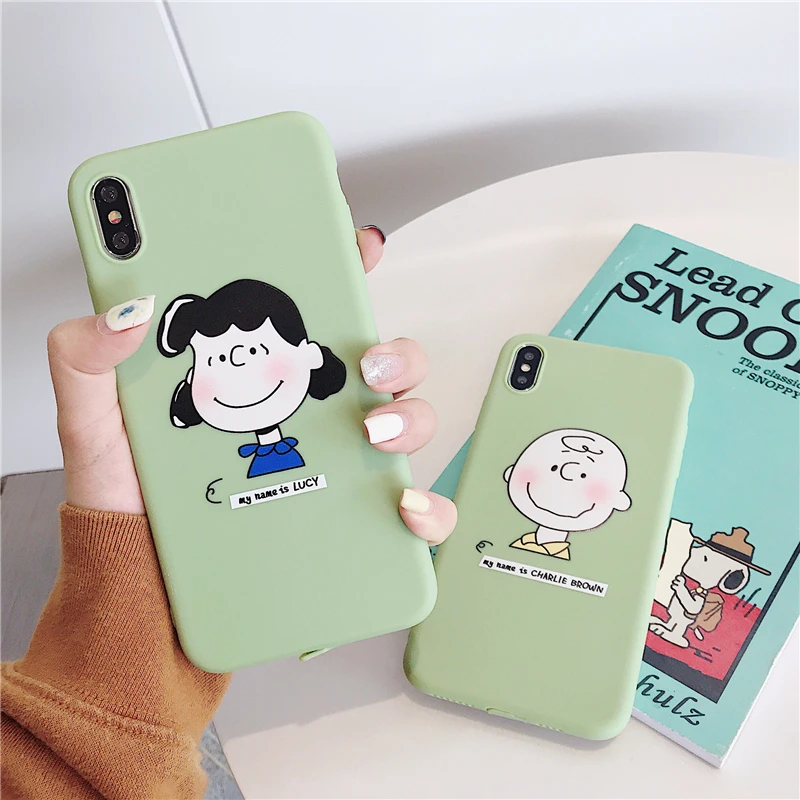 WOTP Couples Cute Cartoon Soft Silicone Phone Case For iPhone XR Cases XS Max X 7 6 6S 8 Plus INS Back Cover Coque |