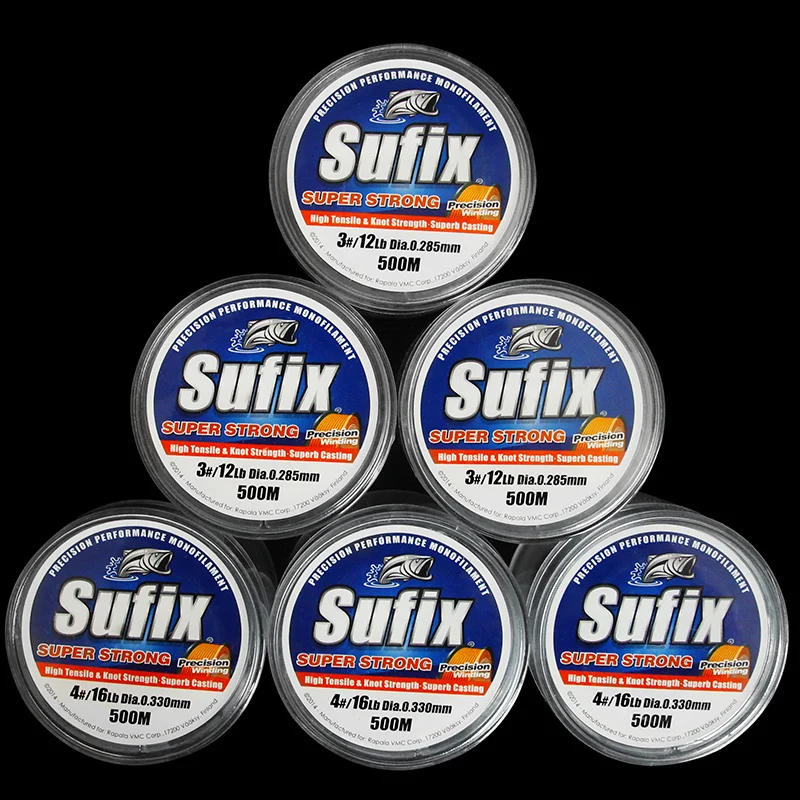 Супервысококачественная нейлоновая рыболовная Леска Sufix 500 м сверхпрочная леска