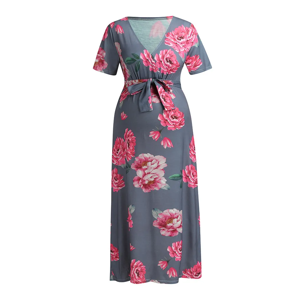 Женское платье для беременных SAGACE с коротким рукавом и цветочным принтом