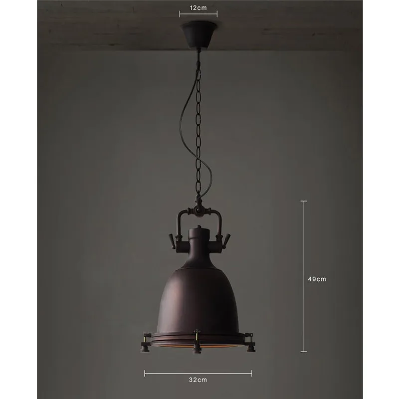 저렴한 단 철 펜 던 트 조명 빈티지 산업 조명 바 호텔 주방 섬 블랙 Led 빛 골동품 펜 던 트 천장 조명
