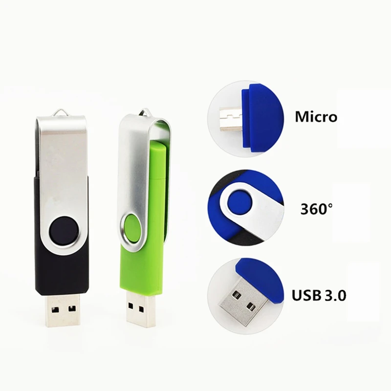 BRU 16GB32GB64GB OTG USB флэш накопитель для телефона поворотный Android Pendrive USB3.0 Memory Stick OEM на