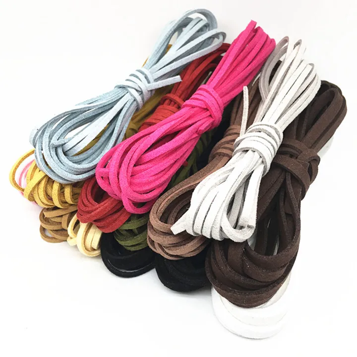 10Yards/lot 3mm Flat Faux Suede Korean Velvet Leather Cord Multi-Color string Rope DIY Handmade Jewelry Making Finding | Украшения и