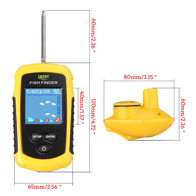 Lucky беспроводной FishFinder Sonar рыбалка приманка 120 м работать рыбы значок дисплей w/Sonar эхолот сигнализации RL49-0065 рыболокаторы