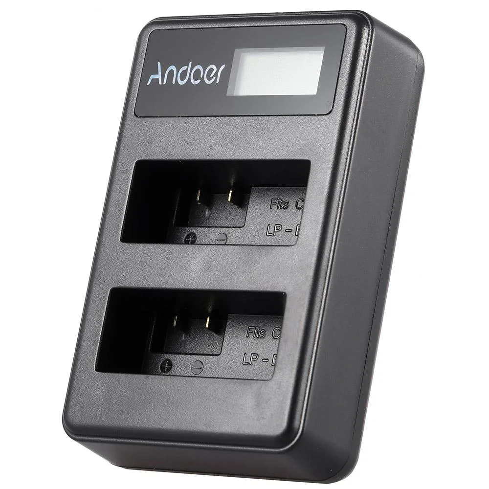 Andoer LP E8 перезаряжаемый светодиодный дисплей литий ионный аккумулятор зарядное