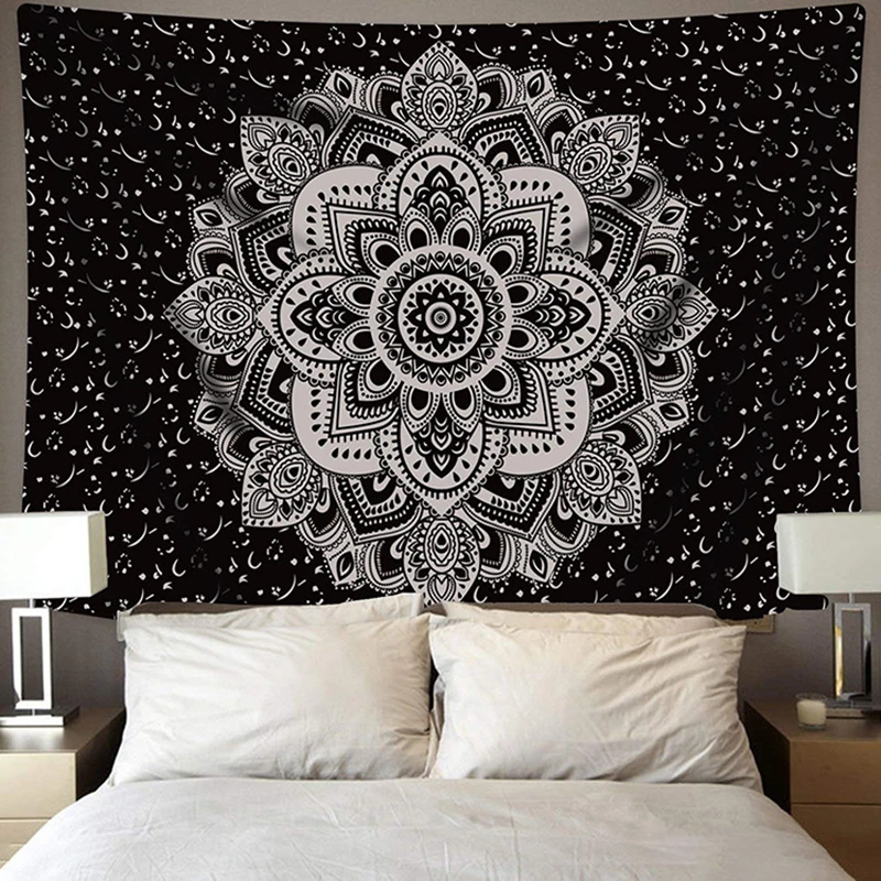 Large Mandala Indian Tapestry Wall Hanging Bohemian Beach Mat Polyester Thin Blanket Yoga Shawl 200x150cm | Дом и сад