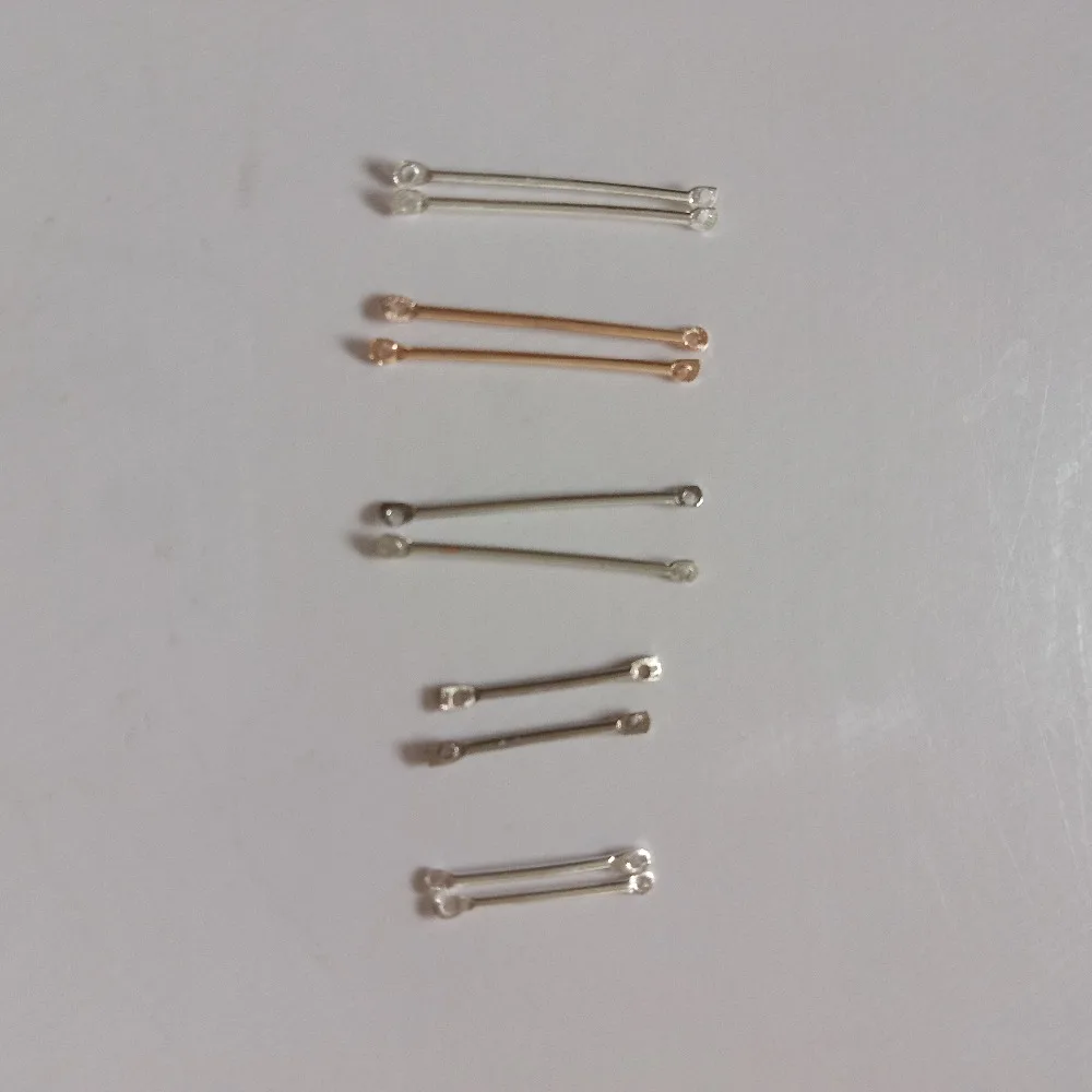 50 шт./упаковка Двойной цилиндрический соединительный стержень Металлические серьги Зажим для ушей крючок DIY Ручная работа Изготовление ювелирных изделий Материалы Аксессуары на.