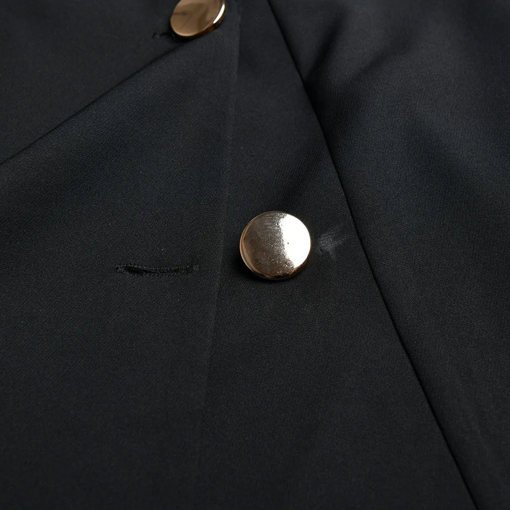 Золотые руки Летний Тонкий костюм на пуговицах офисное Дамское Платье