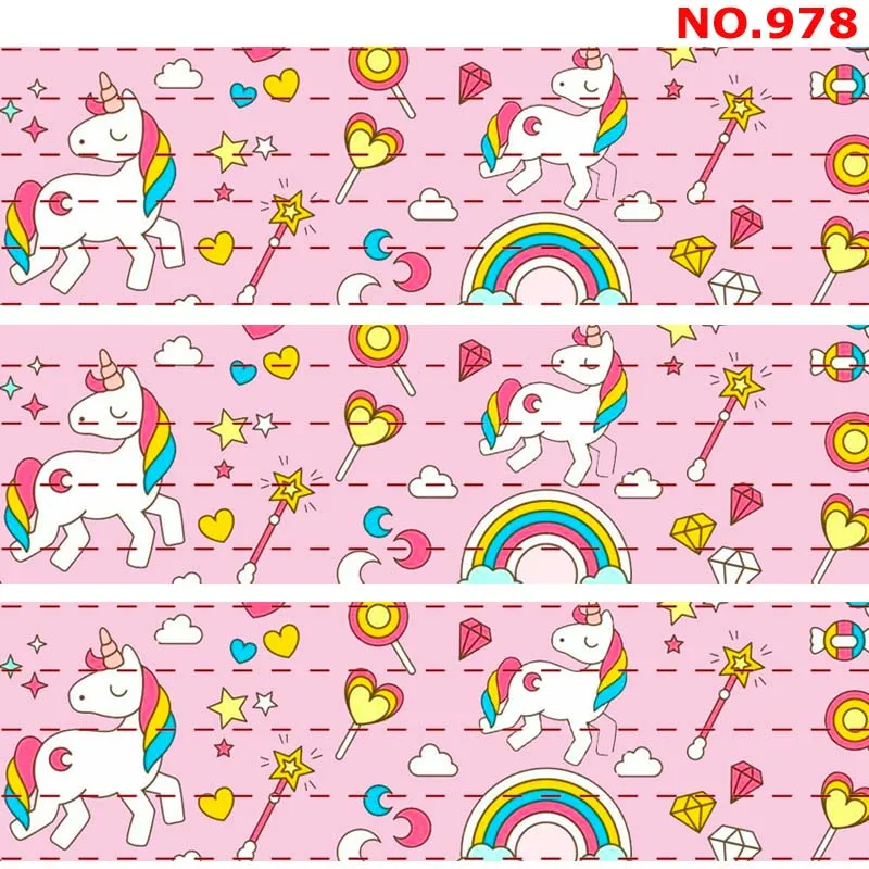 Новая распродажа 50 ярдов мультяшная Милая лента с единорогом печатная корсажная