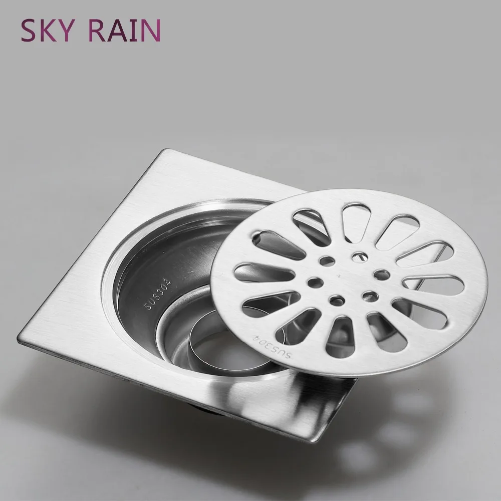 Напольный слив SKY RAIN из нержавеющей стали 304 квадратная вставка для плитки