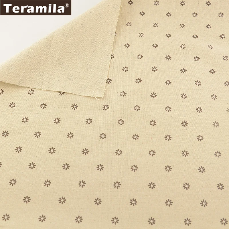 

Teramila Linen Fabric Print Flowers Sewing Material Tissu Tablecloth Pillow Bag Curtain Cushion Pillow Zakka Home Textile Cotton