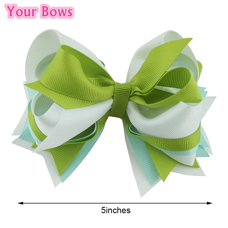 Ваши банты 5-дюймовые однотонные бантики для волос из полиэстера заколки девочек