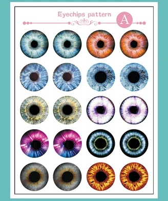 A 10 пар/уп. DIY наглазники с узором Blyth Doll глазные фишки бумажный узор для 1:6 ледяная кукла Blyth аксессуары для глаз ученик Пастер DIY инструмент - Цвет: A