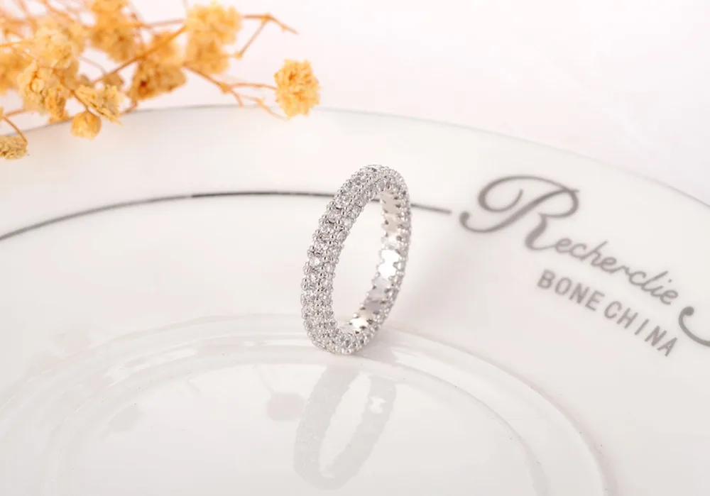 Уникальный AAA Циркон Кольца Для Женщин Минимализм Серебристый Цвет Медный