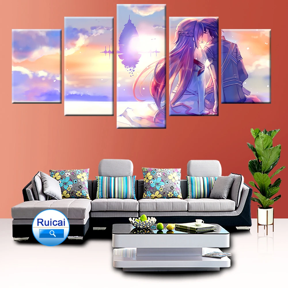 С рисунком из аниме мастера меча онлайн Романтическая любовь плакат холст