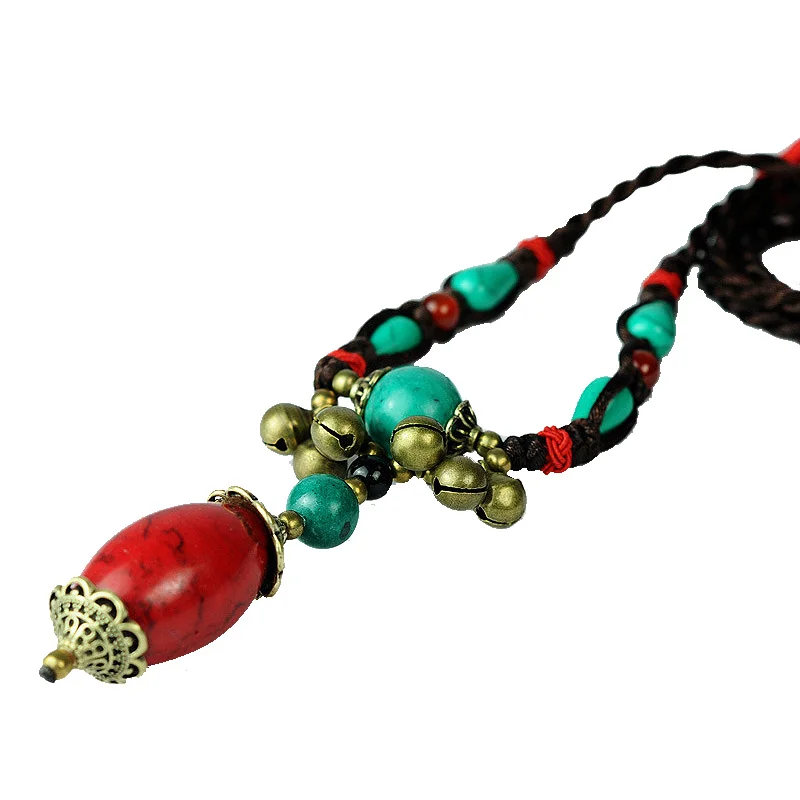 Макси этническое колье в тибетском стиле для женщин Цвет Красный Турция Камень