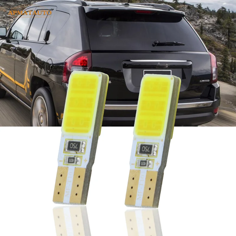 2 x T10 W5W для SAMSUNG COB чипы номерного знака Светодиодные лампы Jeep Compass Grand Cherokee Wrangler