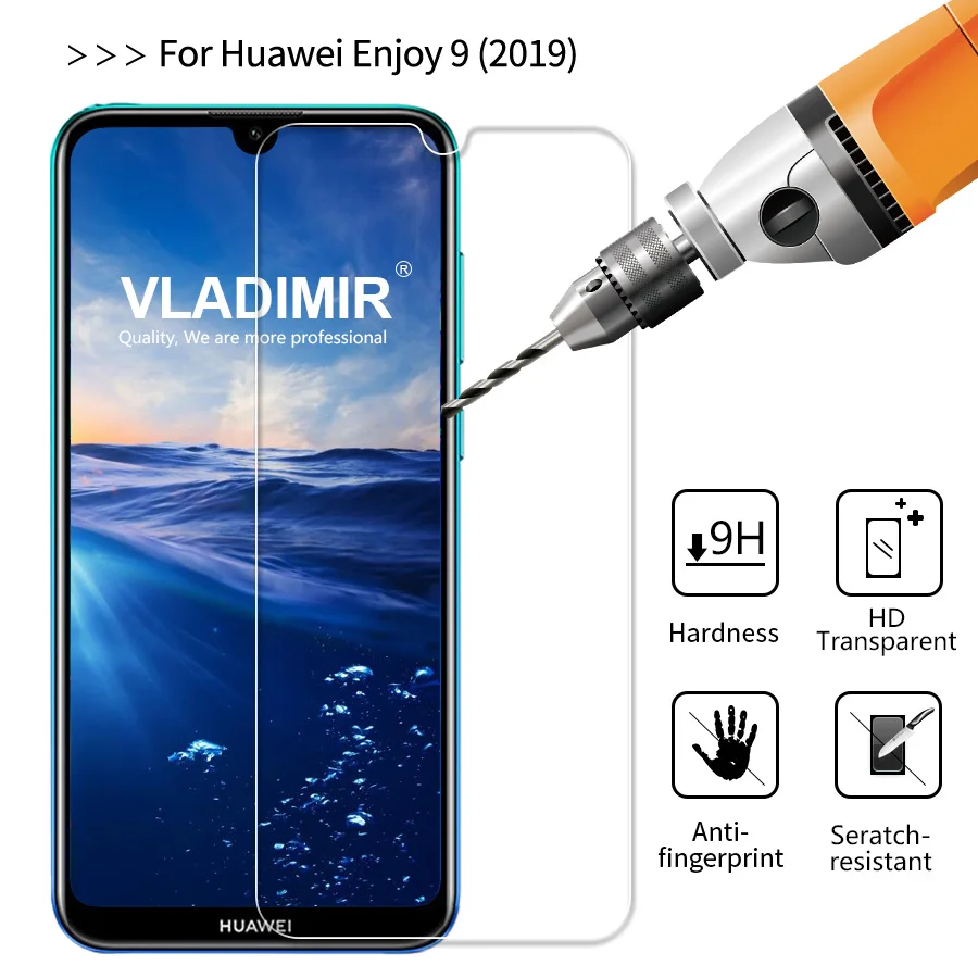 2 шт. закаленное стекло для huawei Enjoy 9 2.5D H Защитная пленка экрана прозрачное