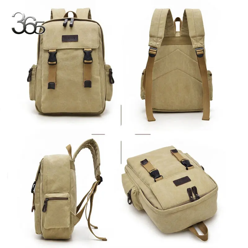 Бесплатная доставка Холст Рюкзак цвета хаки плечо элегантное школьная сумка
