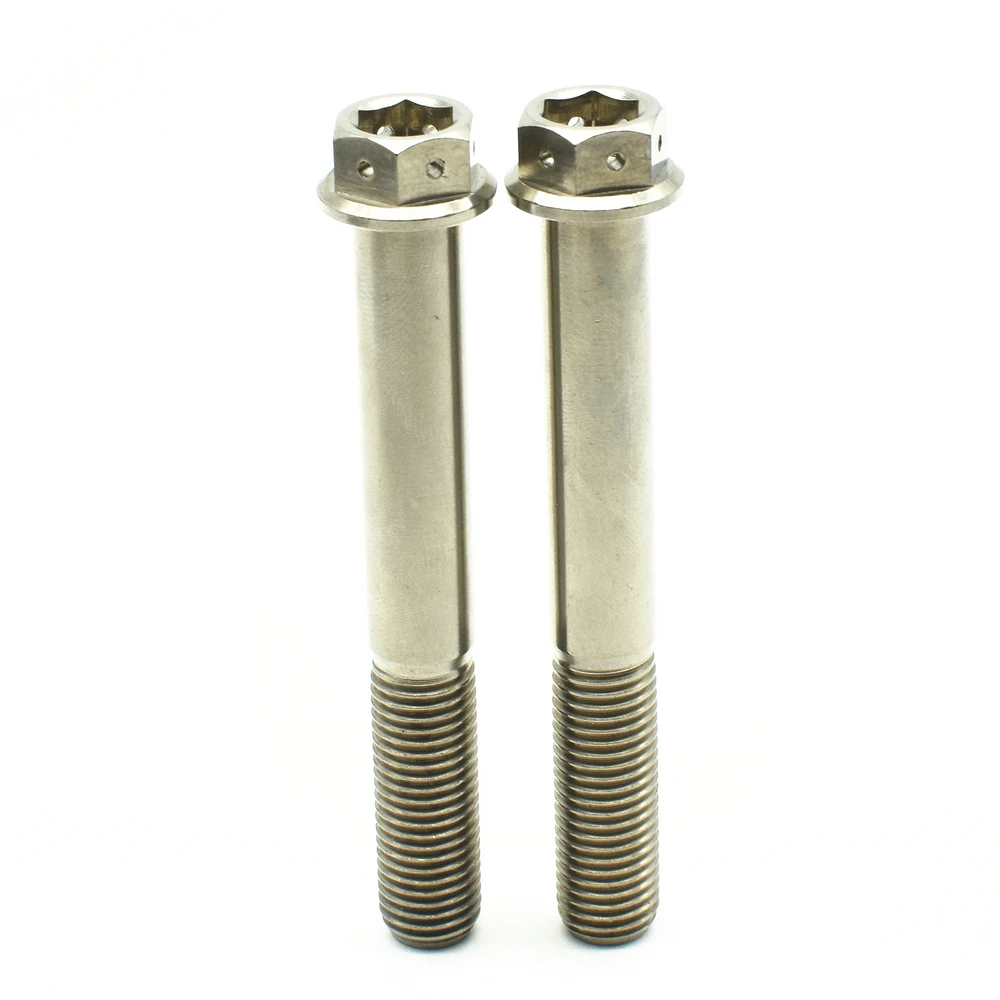 Титановый болт для модификации мотоцикла, болт, тормозной болт M10, x20-75mm, фланцевая головка, стальной цвет, титановые винты Ti, крепеж