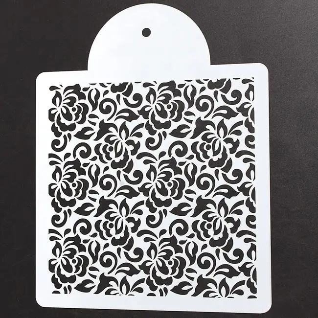 Белый торт стороны трафареты экологический пластик спрей цветок Форма для торта