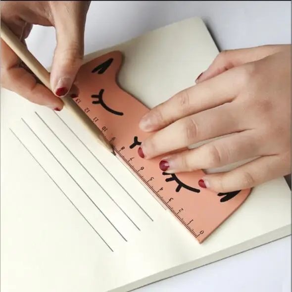 1 Piece Creative Kawaii Animal Cat Wood Ruler For Kids Students Maths Study Tools School Office Stationery | Канцтовары для офиса