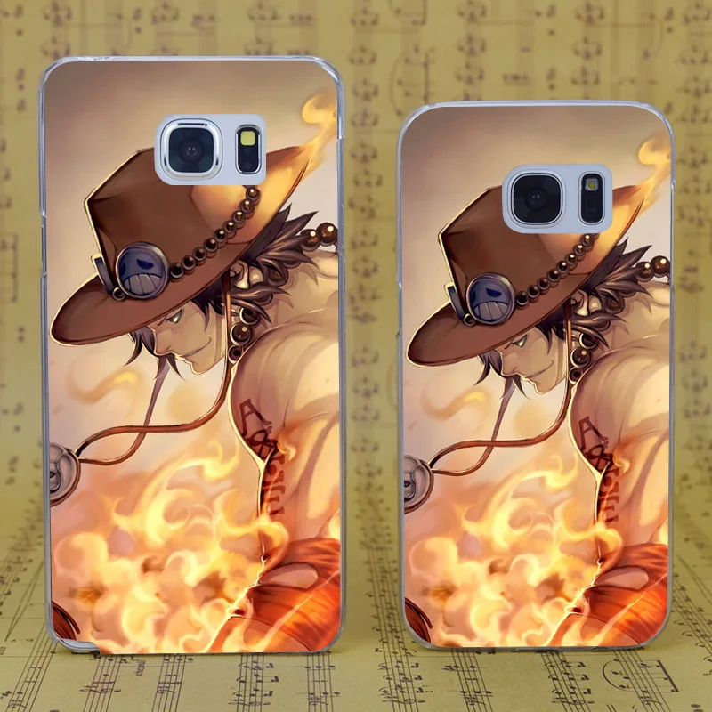 DREAM FOX B0169 Anime One Piece Ace Fashion Transparent Hard PC Case For Samsung Galaxy S 4 5 6 7 8 Mini Edge Plus Note 3 |