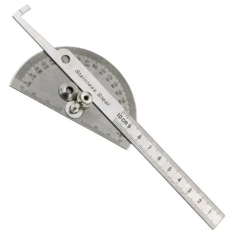1 pcs 180 Degree Stainless Steel Round Head Angle Finder Craftsman Rule Protractor Ruler Machinist Tool | Инструменты