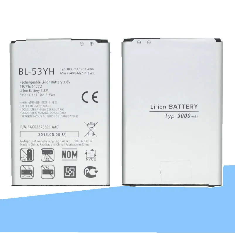 ISkyamS 3x3000 мАч BL-53YH Сменный аккумулятор для LG Optimus G3 D850 D851 D855 LS990 D830 VS985 F400 BL53YH |