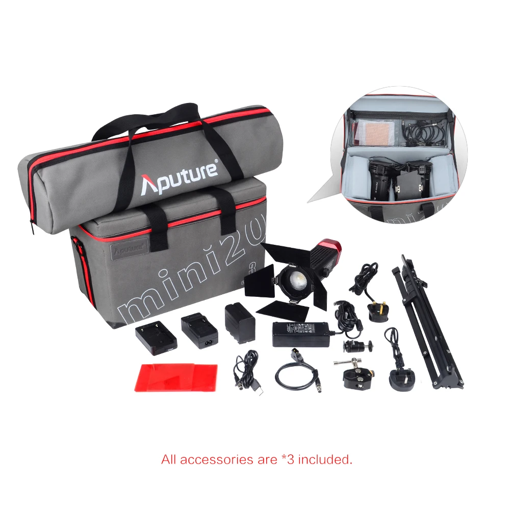 Комплект для полета Aputure LS Mini20 ddc cob светодиодный светильник CRI 97 + цветовая