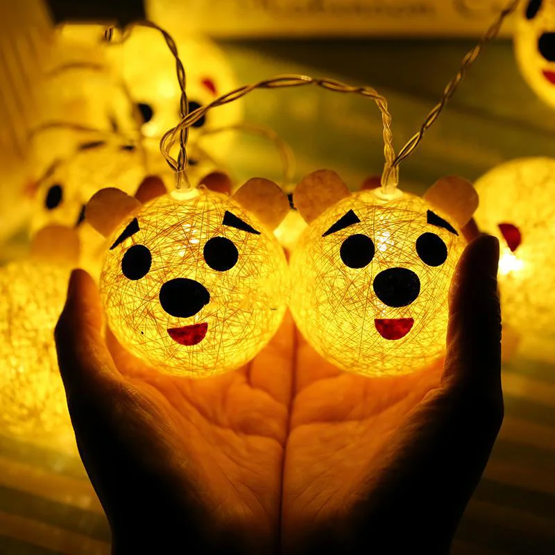Panda сказочные огни животное контактный шар 20 Светодиодная лампа Navidad струнные Огни праздничного освещения спальни дома люсис привело decoracion