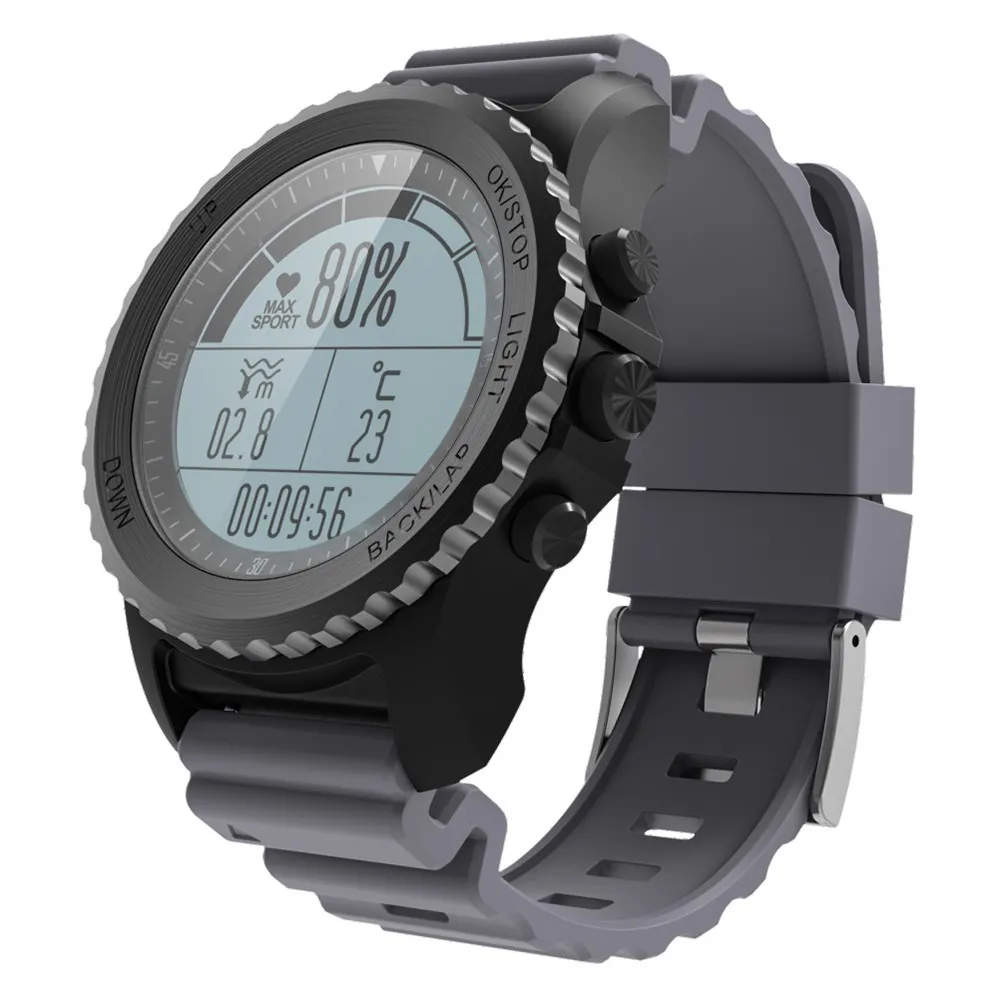 Gray. Makibes G07 gps часы Спорт Смарт часы Для мужчин Для женщин Водонепроницаемый подводное плавание несколько спортивный режим сердечный ритм gps Bluetooth Smartwatch - Цвет: Gray.