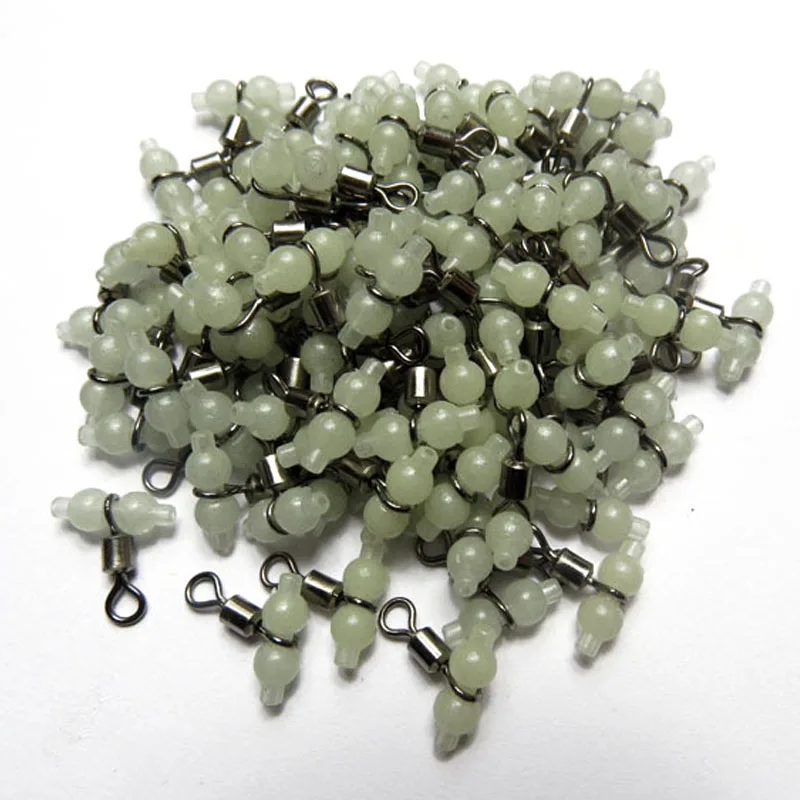 Люминесцентные рыболовные Вертлюги INFOF 200 шт. вращающиеся из стального сплава для