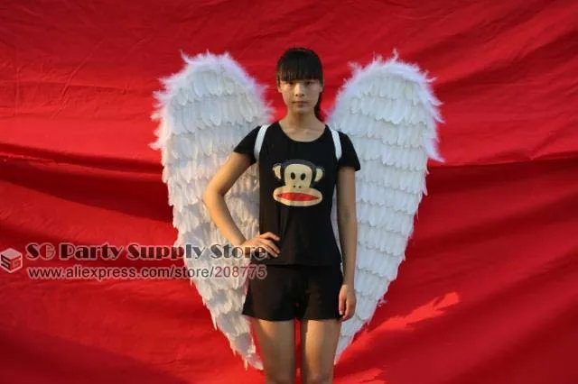 Черные белые оранжевые большие крылья Ангела для фотосъемки свадебный реквизит