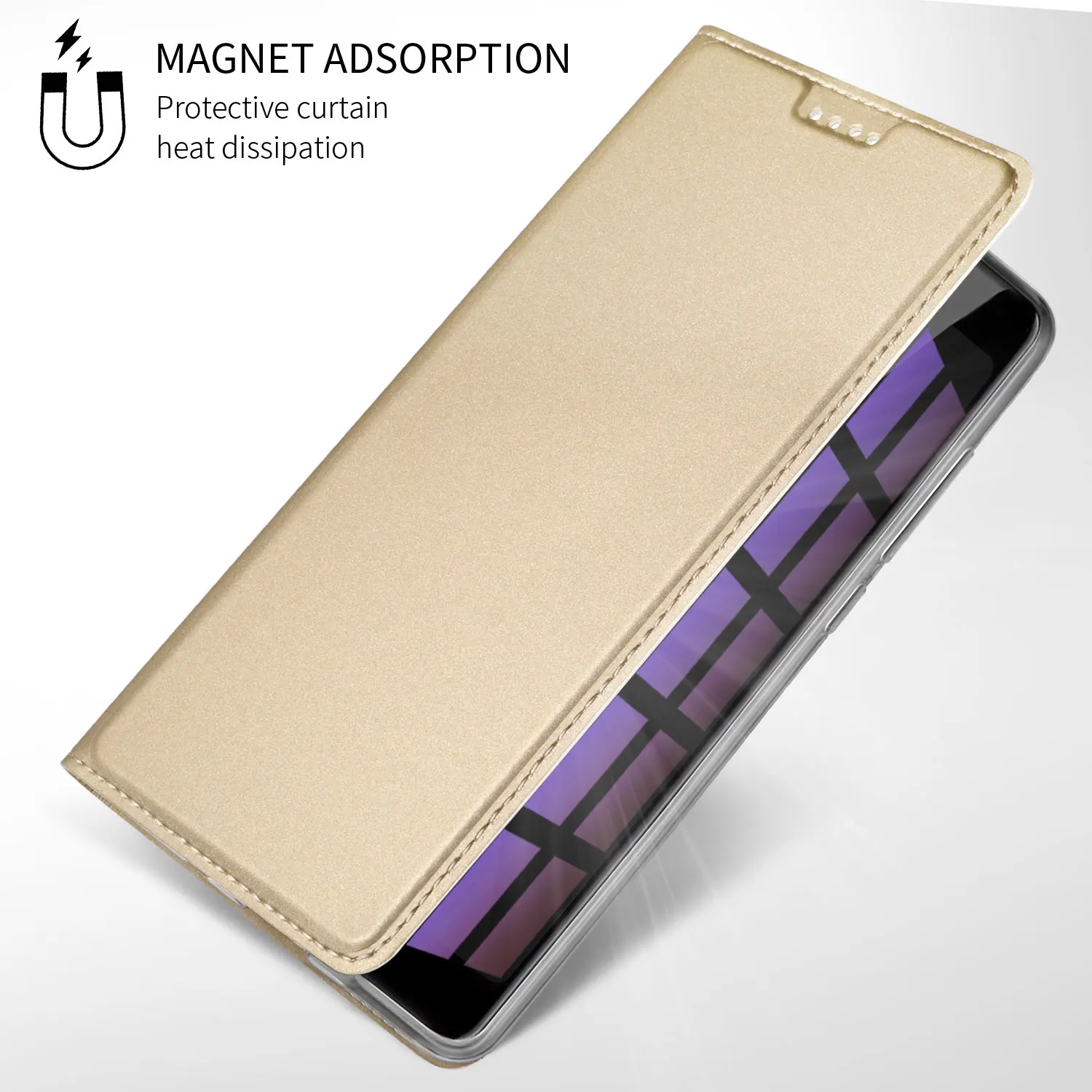 Dulcii for Xiaomi Mi Max 3 flip case Magnetic Adsorption Leather Flip Stand with Card Holder Case |