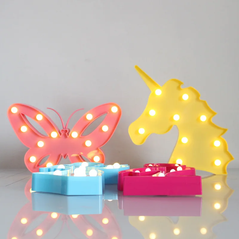 3D LED кролик Лебедь бабочка Фламинго дизайн лампы украшения стены ночное