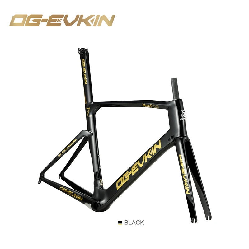 OG-EVKIN CF017 T1000 карбоновая рама для шоссейного велосипеда UD Глянцевая BB386 Di2 и механическая рама карбоновый дорожный велосипед 48 50 52 54 см - Цвет: Черный