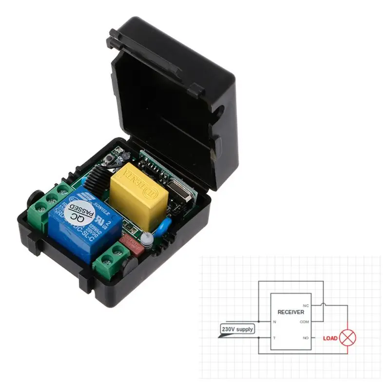 Переменный ток 220V 10A 1CH RF 433MHz беспроводной пульт дистанционного управления