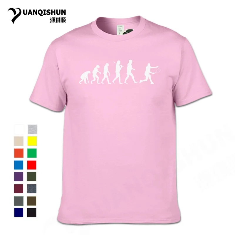 

Evolution Of Tennis T-Shirt Men Summer Style Short Sleeve Cotton Rock Custome Love Tennis T Shirts Funny Fitness Tshirt Top Tees