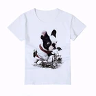 Новая летняя футболка с изображением собаки Детские футболки высокого качества с изображением французского бульдога для мальчиков и девочек повседневные топы в хипстерском стиле, классные футболки для малышей Y6-25