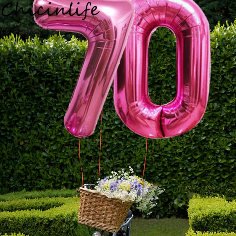Chicinlife 2 шт. Rosegold 40 дюймов 30/40/50/60/70/80/90 воздушные шары из фольги в виде цифр для