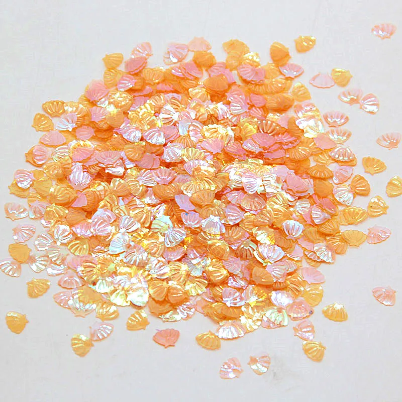 transparent orange 6*8 мм блестки в виде ракушки милые цветы ПВХ свободные блестки для ногтей Блестки для женщин DIY скрапбук Макияж украшения 20 г/лот - Цвет: transparent orange