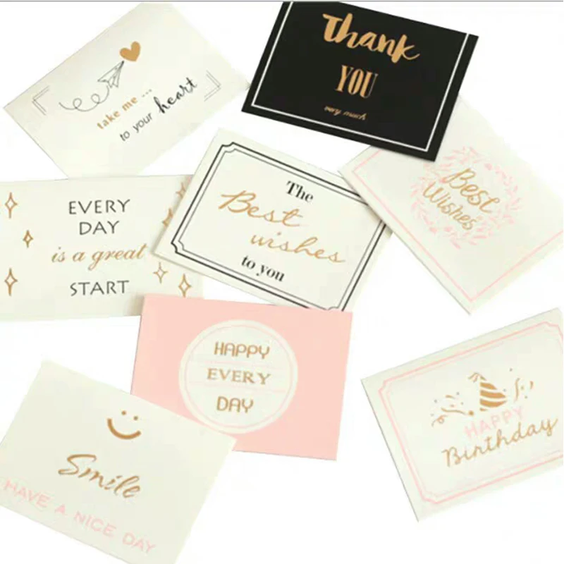 1pcs Happy Birthday Greeting Gift Cards Christmas Party Wedding Decoration Invitation Letter Paper Printing Thank you Card | Дом и сад