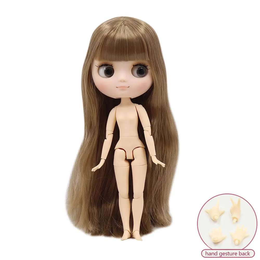 nude doll Кукла Middie blyth, обнаженная, 20 см, матовое тело, лицо с макияжем, серые глаза, сделай сам, игрушки, подарок с жестами - Цвет: nude doll