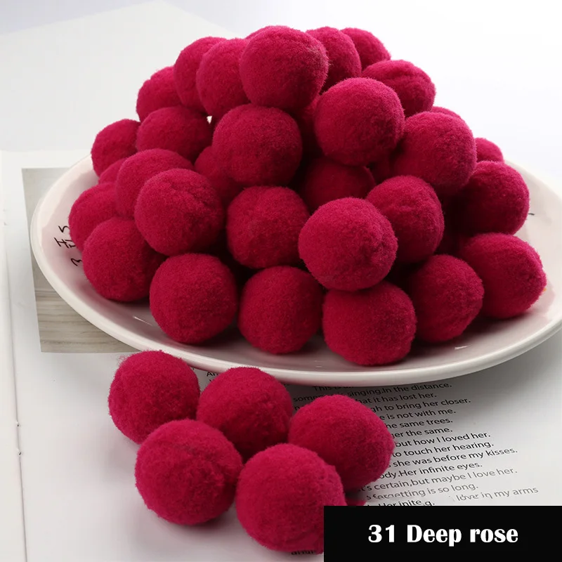 31 deep rose Помпоном 8/10/15/20/25/30 мм Мини пышная Нижняя Pom Poms помпонами помпоном ручной работы набор «сделай сам» для ремесла домашнего декора Швейные принадлежности - Цвет: 31 deep rose