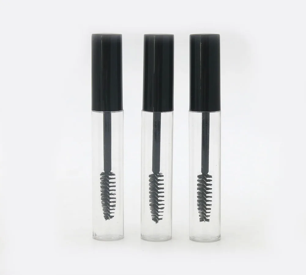 

5 X 10ML CLear Portable Empty Mascara Tube Eyelash Vial Liquid Bottle Container Black Cap Refillable Bottles Makeup Accessories