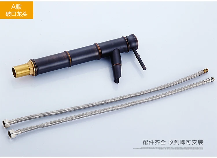 Смеситель для ванной комнаты элегантный черный кран с бамбуковой ручкой 3 вида s |