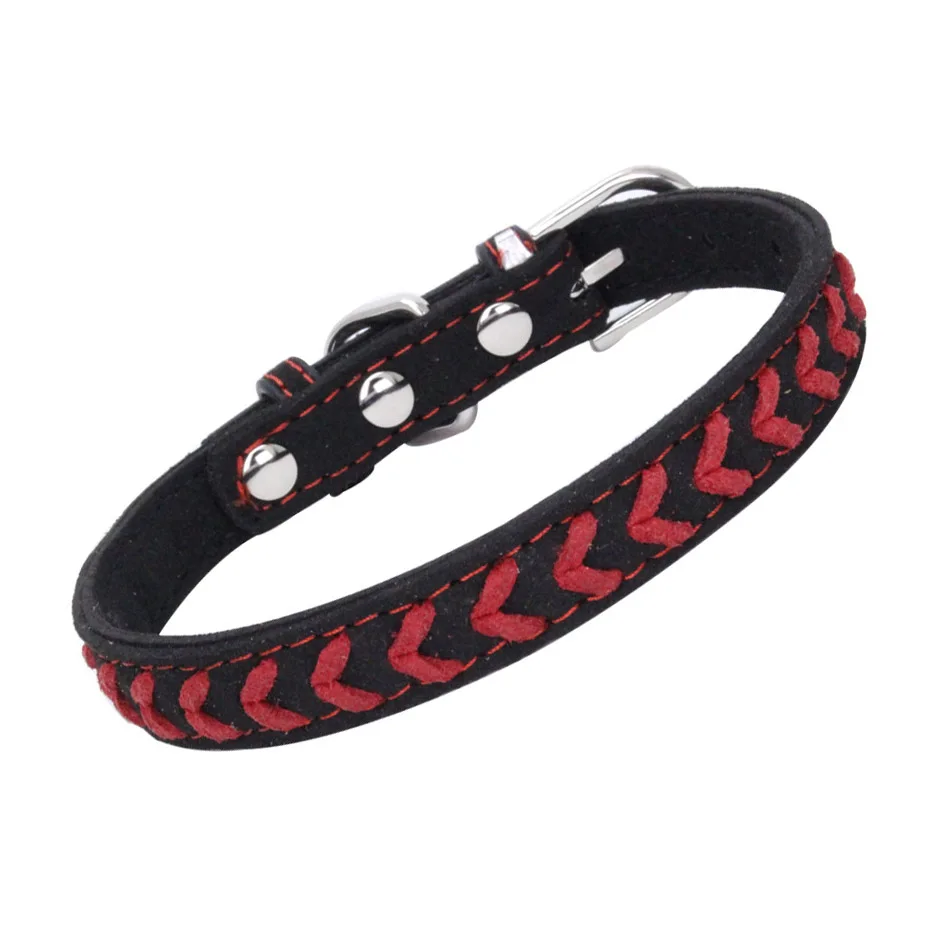 Черный ошейники для кошек мягкой микрофибры Материал с Цвет косы ручной работы