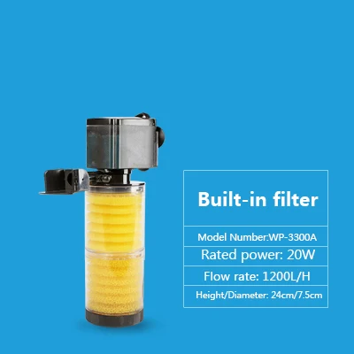 2-layer filter Бесшумный три аквариумных фильтра в одном встроенный фильтр для фильтрации аквариума/фильтр для аквариума/Многофункциональный погружной фильтр - Цвет: 2-layer filter