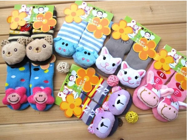 6 пар/лот новые стильные детские Нескользящие носки для ходьбы Детские Модные